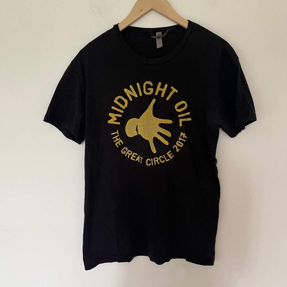 Midnight Oil The Great Circle 2017 World Tour Graphic T-Shirt Black Mens Medium